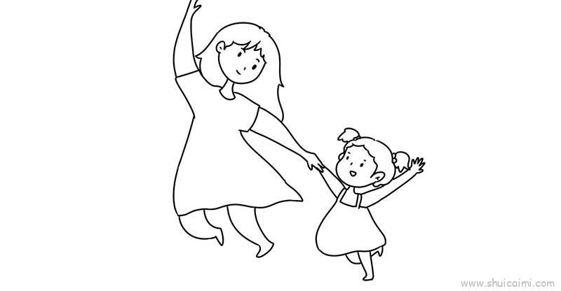 妈妈和我儿童画怎么画 妈妈和我简笔画简单