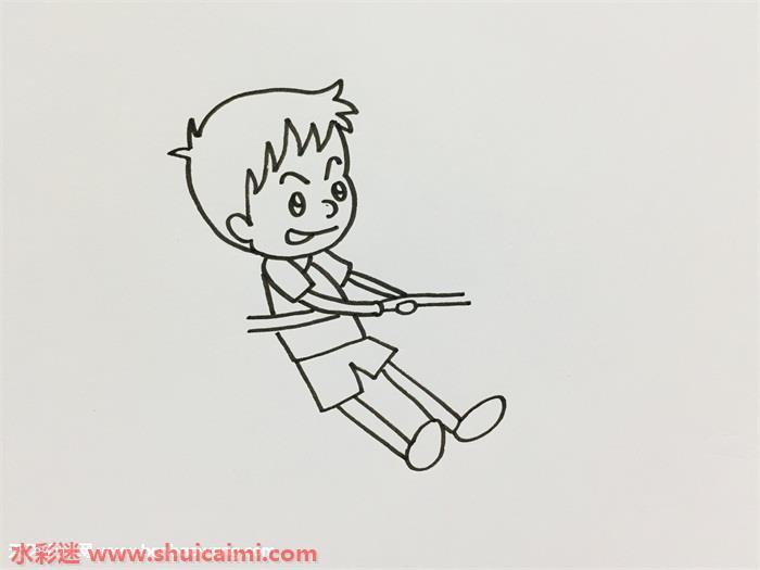 小朋友拔河怎么画 小朋友拔河简笔画画法
