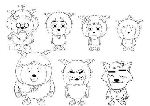 喜羊羊简笔画 喜羊羊简笔画图片大全