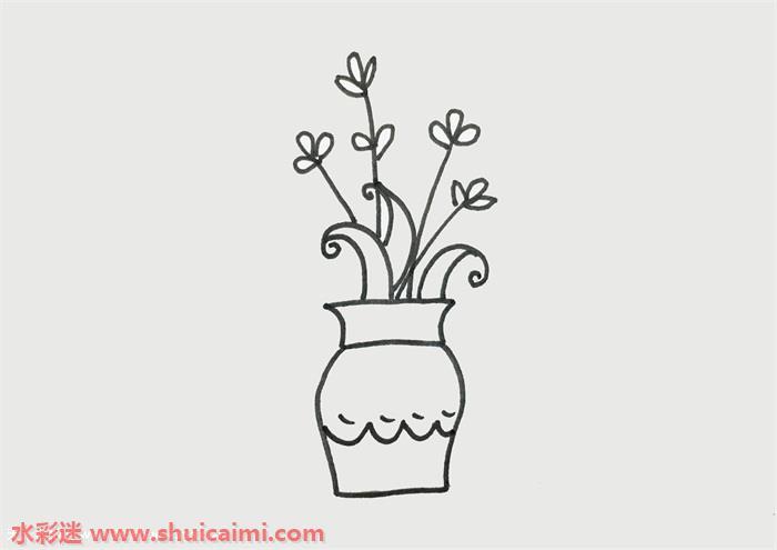 花瓶好看简笔画怎么画漂亮彩色