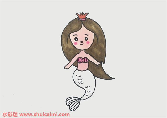 简单的美人鱼简笔画图解,教你美人鱼怎么画