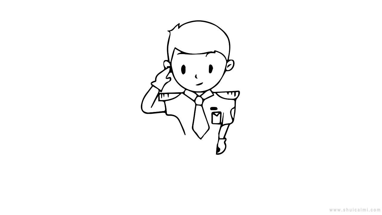 解放军敬礼简笔画怎么画 解放军敬礼简笔画好看