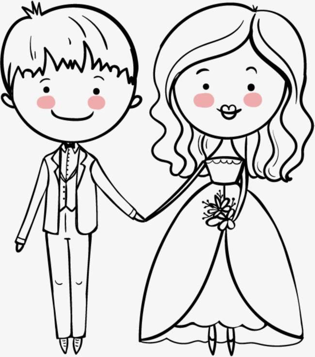 婚纱简笔画教程情侣 婚纱简笔画手绘