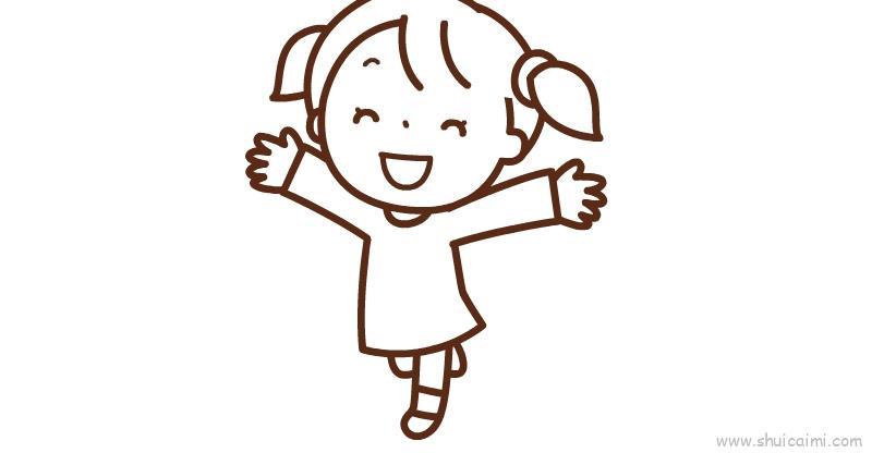 小女孩儿童画怎么画 小女孩简笔画简单