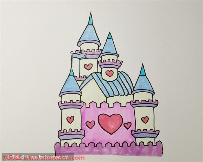 迪士尼城堡怎么画 迪士尼城堡简笔画步骤
