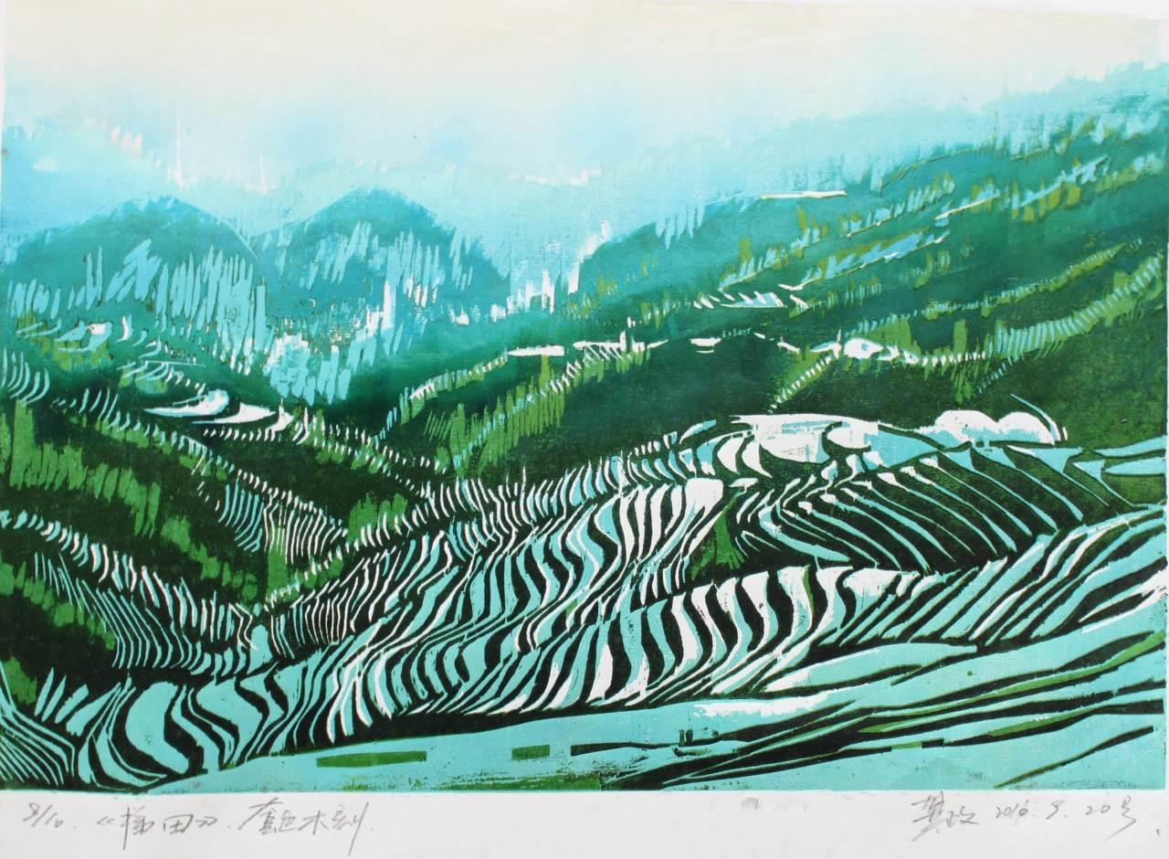 梯田简笔画 梯田简笔画图片