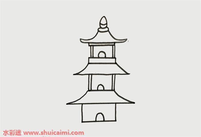 塔怎么画 塔简笔画简单好看带颜色