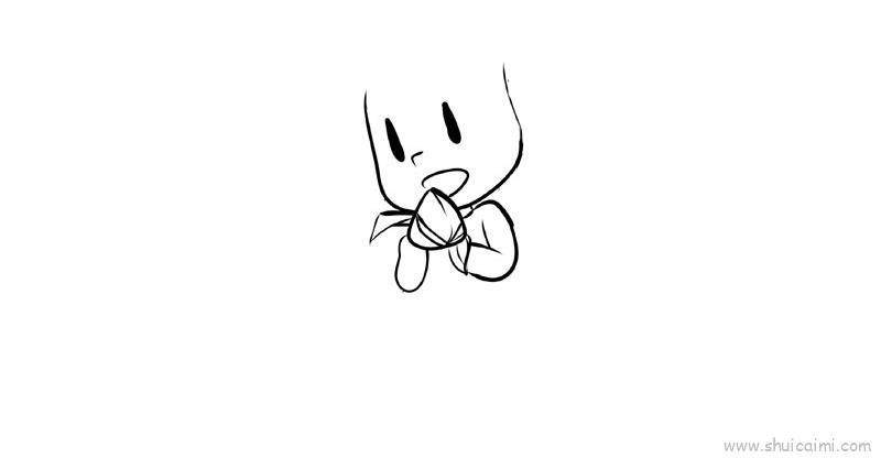 吃粽子儿童画怎么画 吃粽子简笔画画法