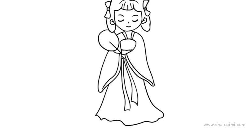 古风美女教程儿童画怎么画 古风美女教程简笔画画法