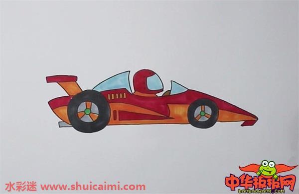赛车怎么画 赛车简笔画简单彩色