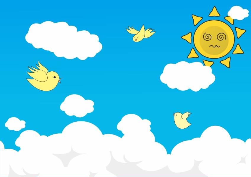 天空简笔画 天空简笔画彩色