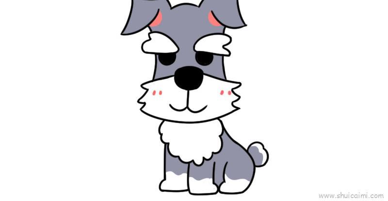 雪纳瑞儿童画怎么画 雪纳瑞简笔画图片大全