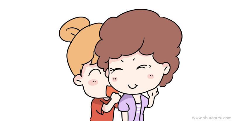 给妈妈捶背儿童画怎么画 给妈妈捶背简笔画简单