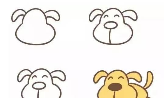 狗简笔画 狗简笔画简单可爱