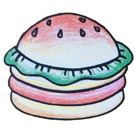汉堡包简笔画 汉堡包简笔画卡通画