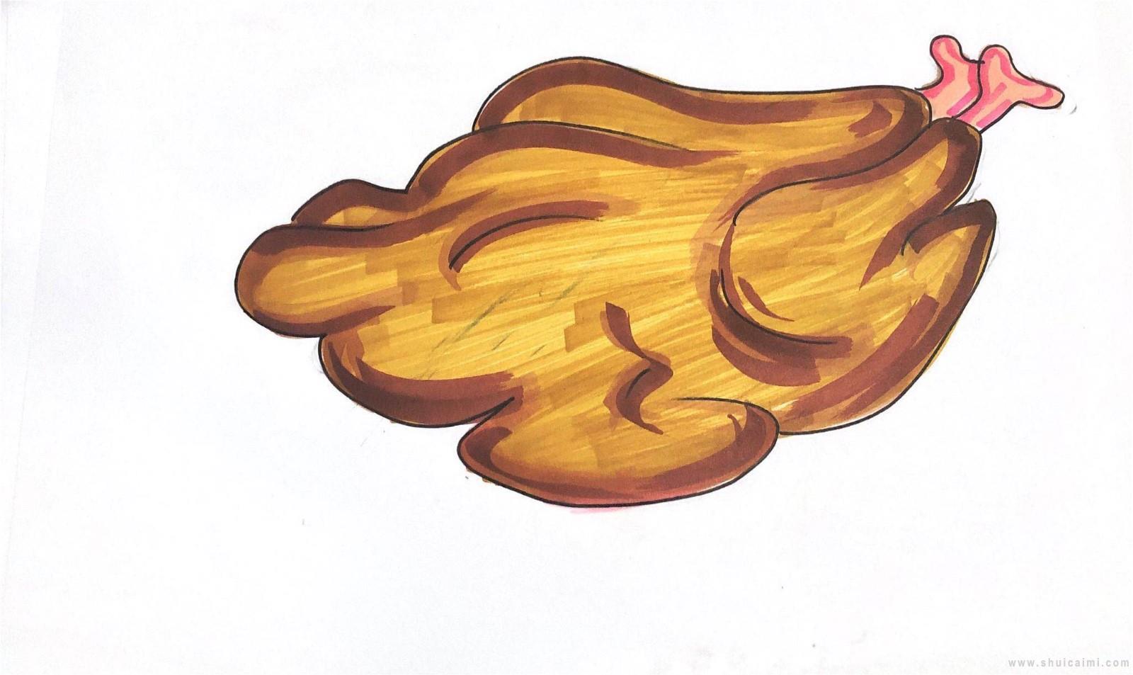 烤鸭简笔画怎么画 烤鸭简笔画顺序