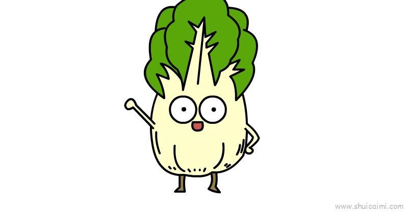 白菜儿童画怎么画 白菜简笔画好看