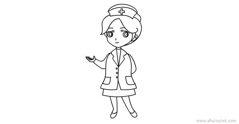 美丽护士儿童画怎么画 美丽护士简笔画图片