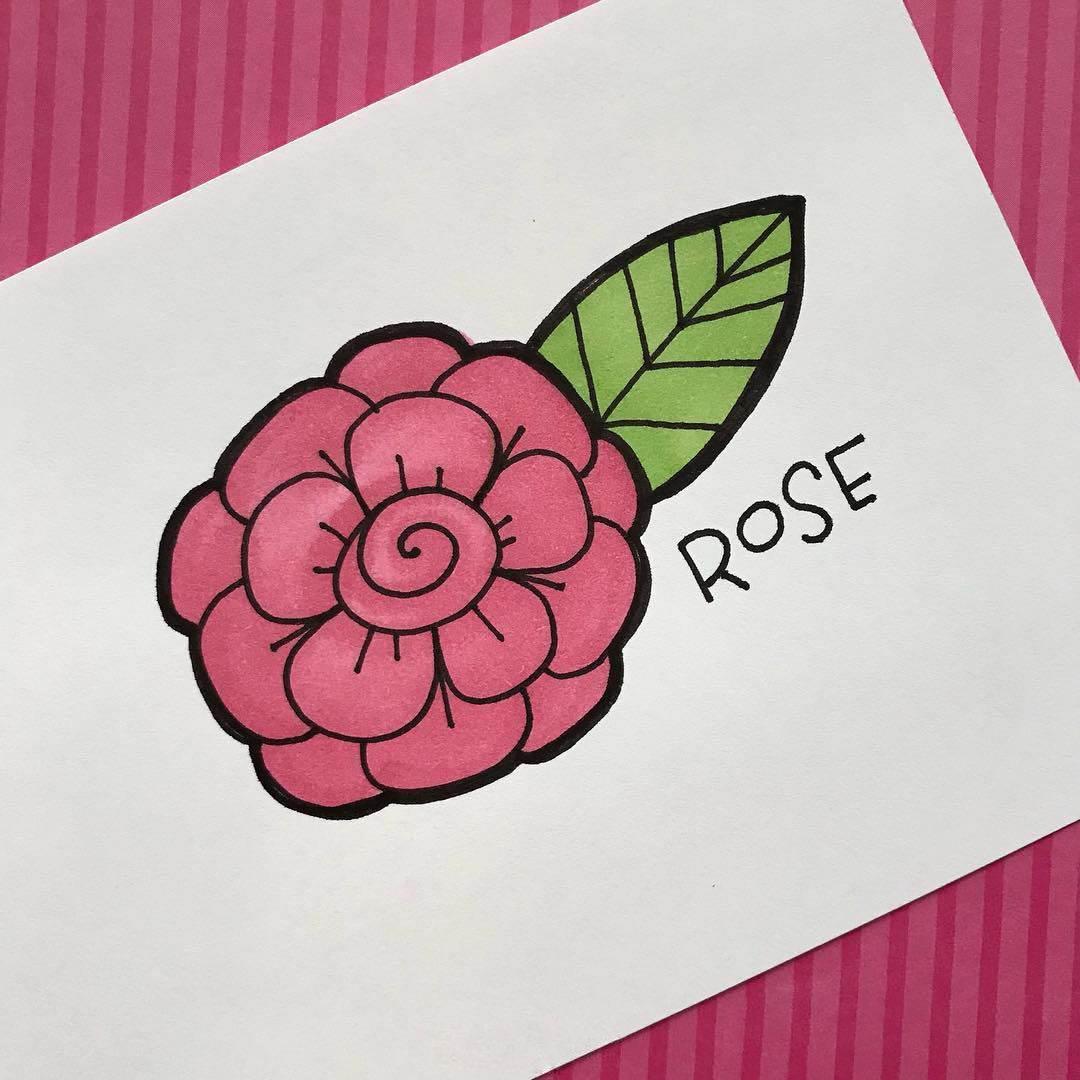 花简笔画 花简笔画彩色