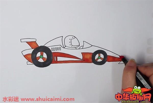 赛车怎么画 赛车简笔画简单彩色