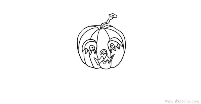 万圣节恐怖南瓜灯儿童画怎么画 万圣节恐怖南瓜灯简笔画好看