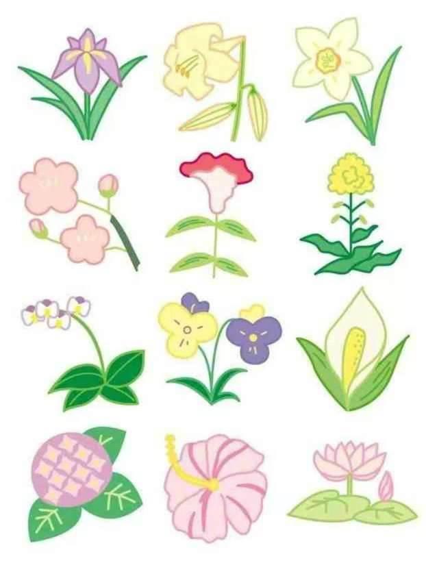 各种花简笔画图片大全 各种花简笔画图片大全大图