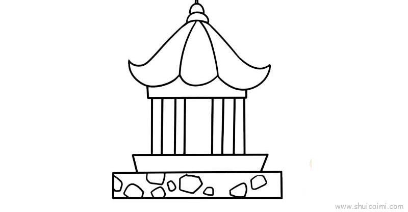 凉亭儿童画怎么画 凉亭简笔画图片大全