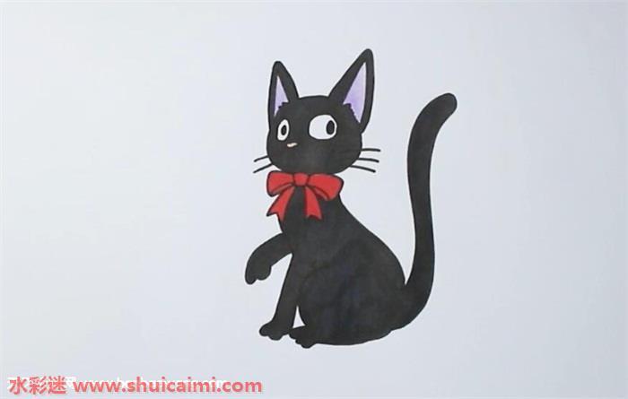 魔女宅急便黑猫怎么画 魔女宅急便黑猫简笔画简单