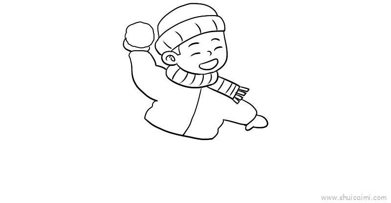 打雪仗儿童画怎么画 打雪仗简笔画简单