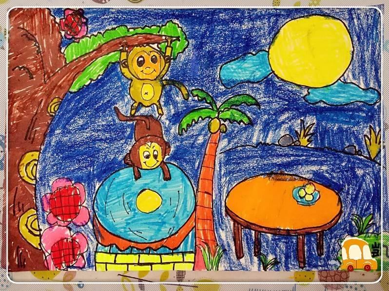 猴子捞月简笔画 猴子捞月简笔画连环画