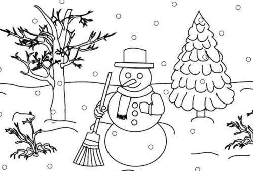 堆雪人简笔画图片大全 堆雪人简笔画图片大全大图