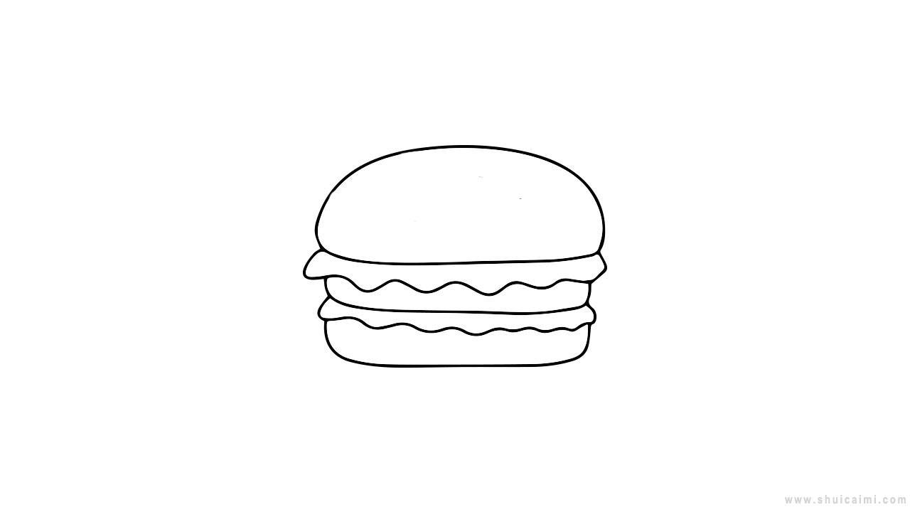 汉堡简笔画怎么画 汉堡简笔画好看