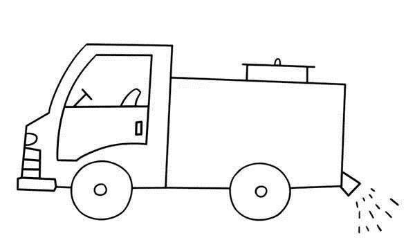 洒水车简笔画 洒水车简笔画儿童画