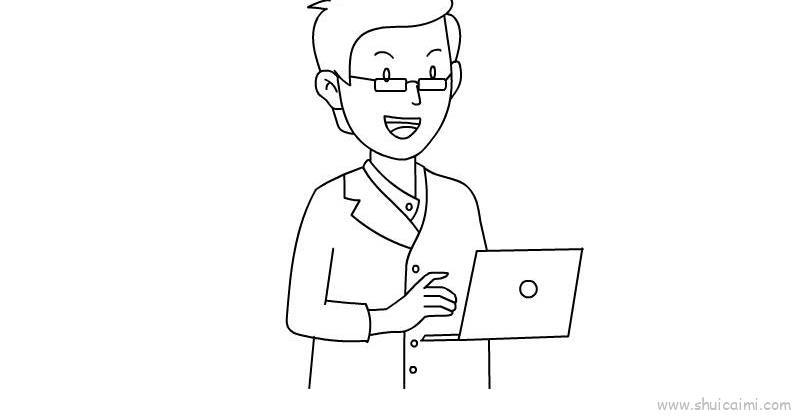 抗击疫情白衣战士简笔画绘画教学