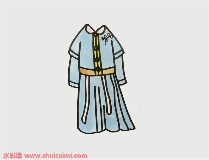 古风裙子怎么画 古风裙子简笔画图片大全带颜色