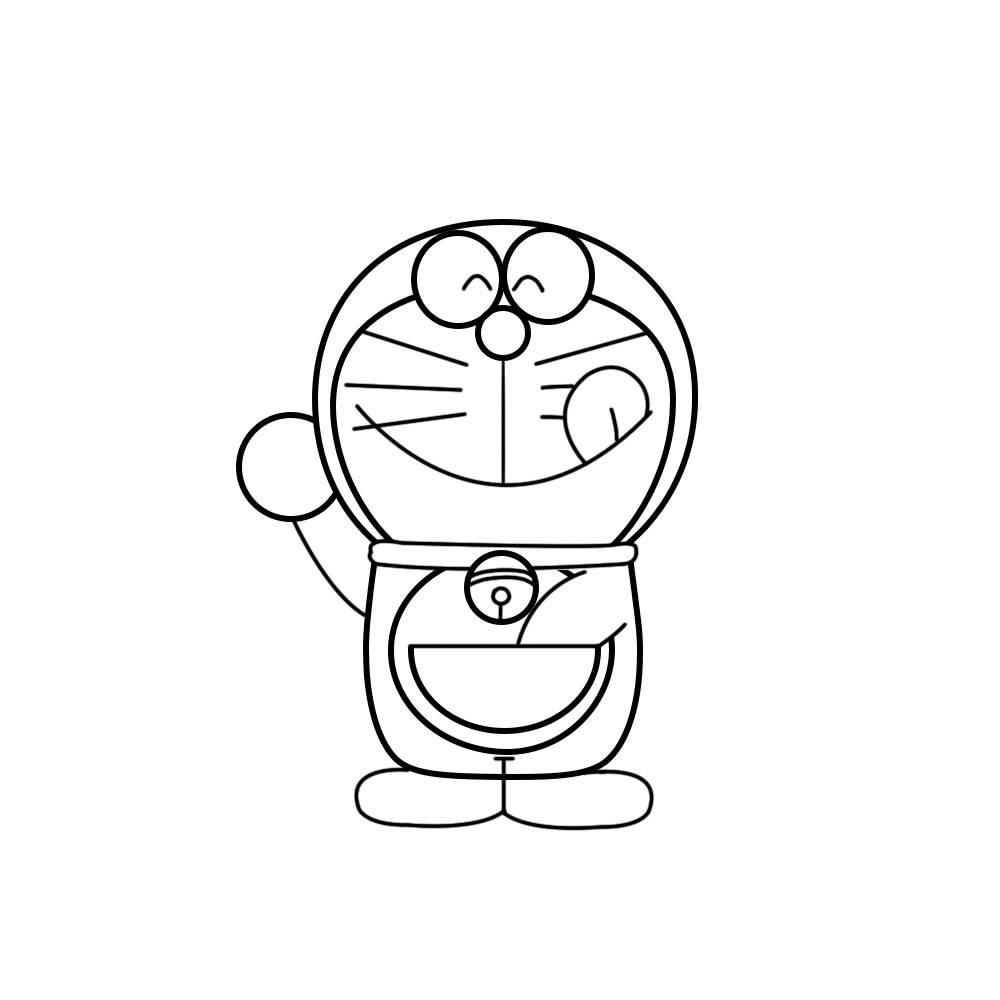 机器猫简笔画图片大全 机器猫简笔画图片大全彩色