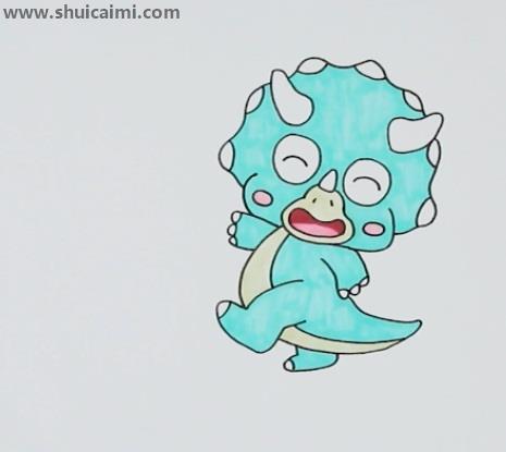 三角龙简笔画怎么画 三角龙简笔画顺序