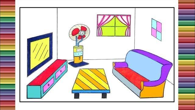 客厅的简笔画图片大全 客厅的简笔画图片大全可爱
