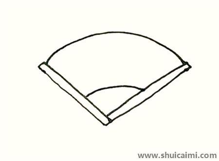 折扇彩色儿童简笔画