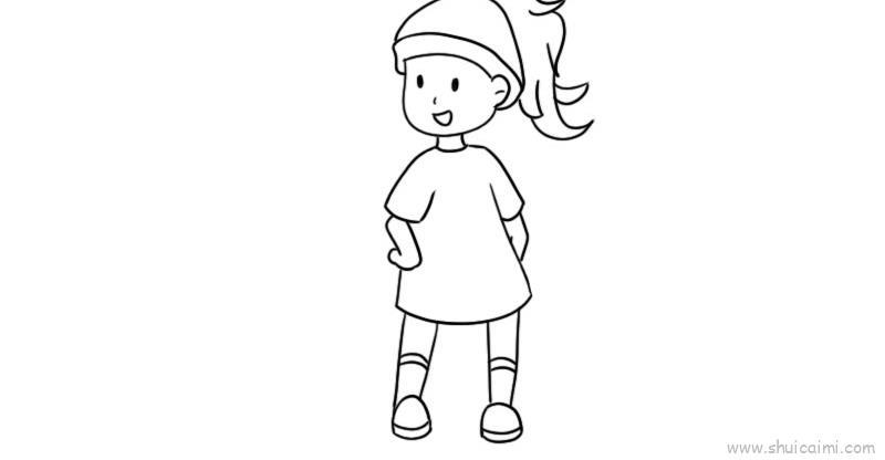 水果女孩儿童画怎么画 水果女孩简笔画步骤