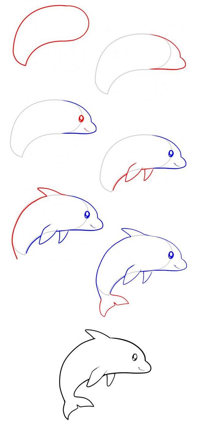 海豚简笔画 海豚简笔画简单