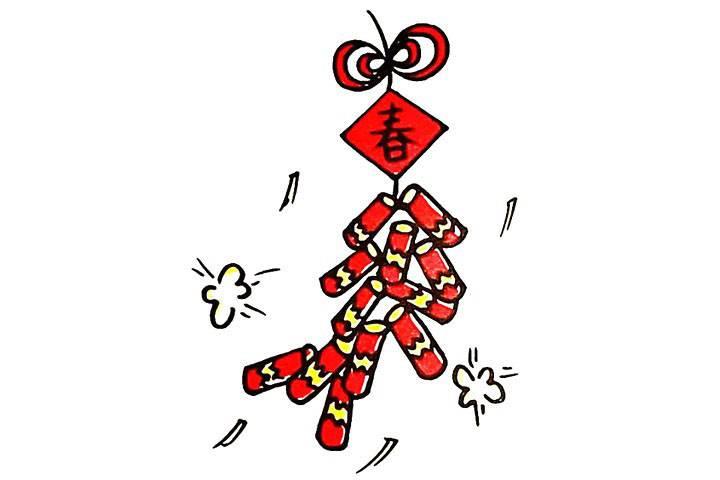 春节鞭炮怎么画简单又漂亮 春节鞭炮怎么画