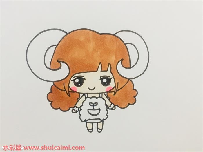 可爱甜美的白羊座简笔画 简单易画
