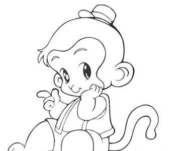 猴子简笔画图片大全可爱 卡通可爱猴子简笔画的图片