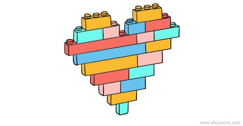 积木拼图儿童画怎么画 积木拼图简笔画好看