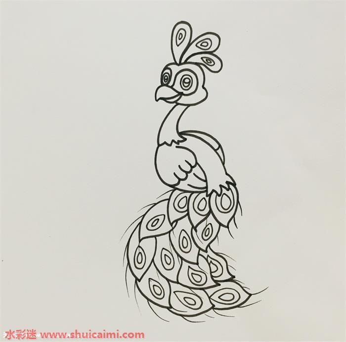孔雀怎么画 孔雀简笔画彩色