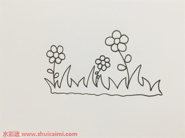 小花小草怎么画 简笔画小花小草绘画步骤