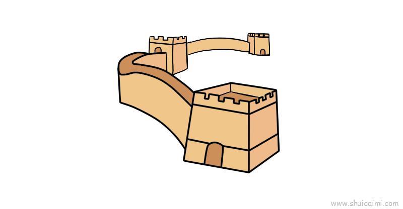 万里长城儿童画怎么画 万里长城简笔画顺序