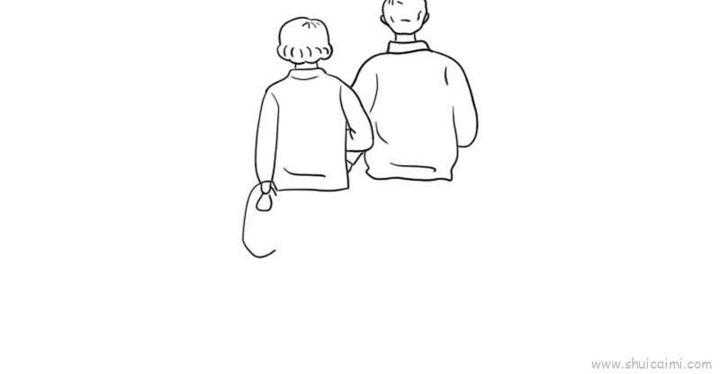 父母背影儿童画怎么画 父母背影简笔画简单