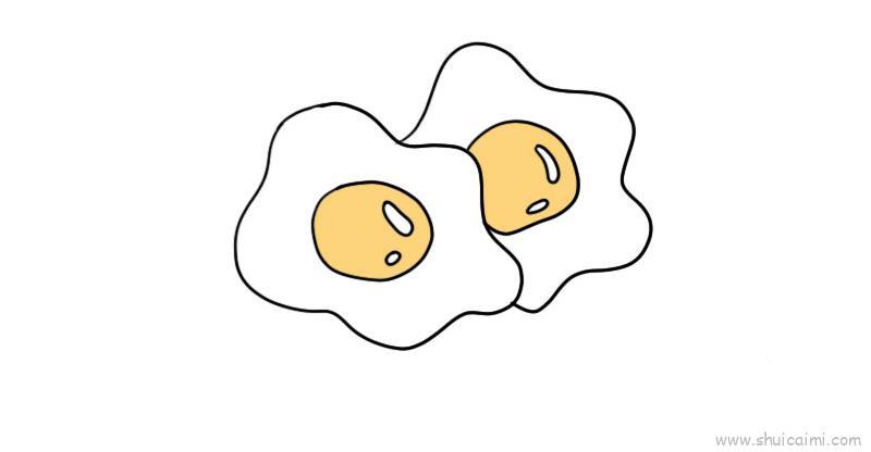 煎鸡蛋儿童画怎么画 煎鸡蛋简笔画简单又好看
